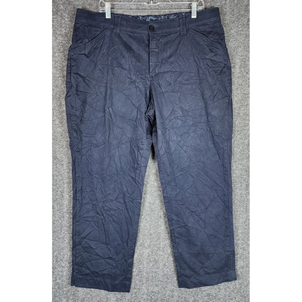 Lee Pants Womens 18W Comfort Stretch Waistband Navy Blue Straight EUC